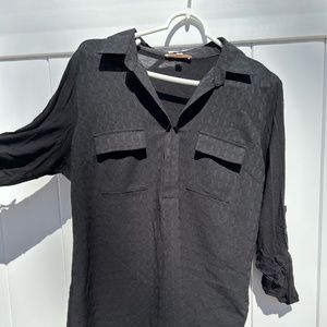 Skies Are Blue Black 3/4 length sleeve shirt